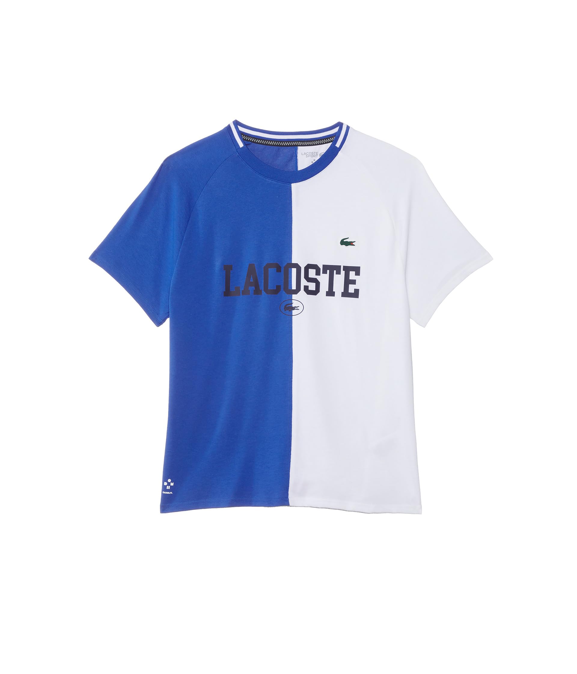 Большая футболка для письма с короткими рукавами и круглым вырезом с цветными блоками (маленький ребенок/малыш/большой ребенок) Lacoste Kids