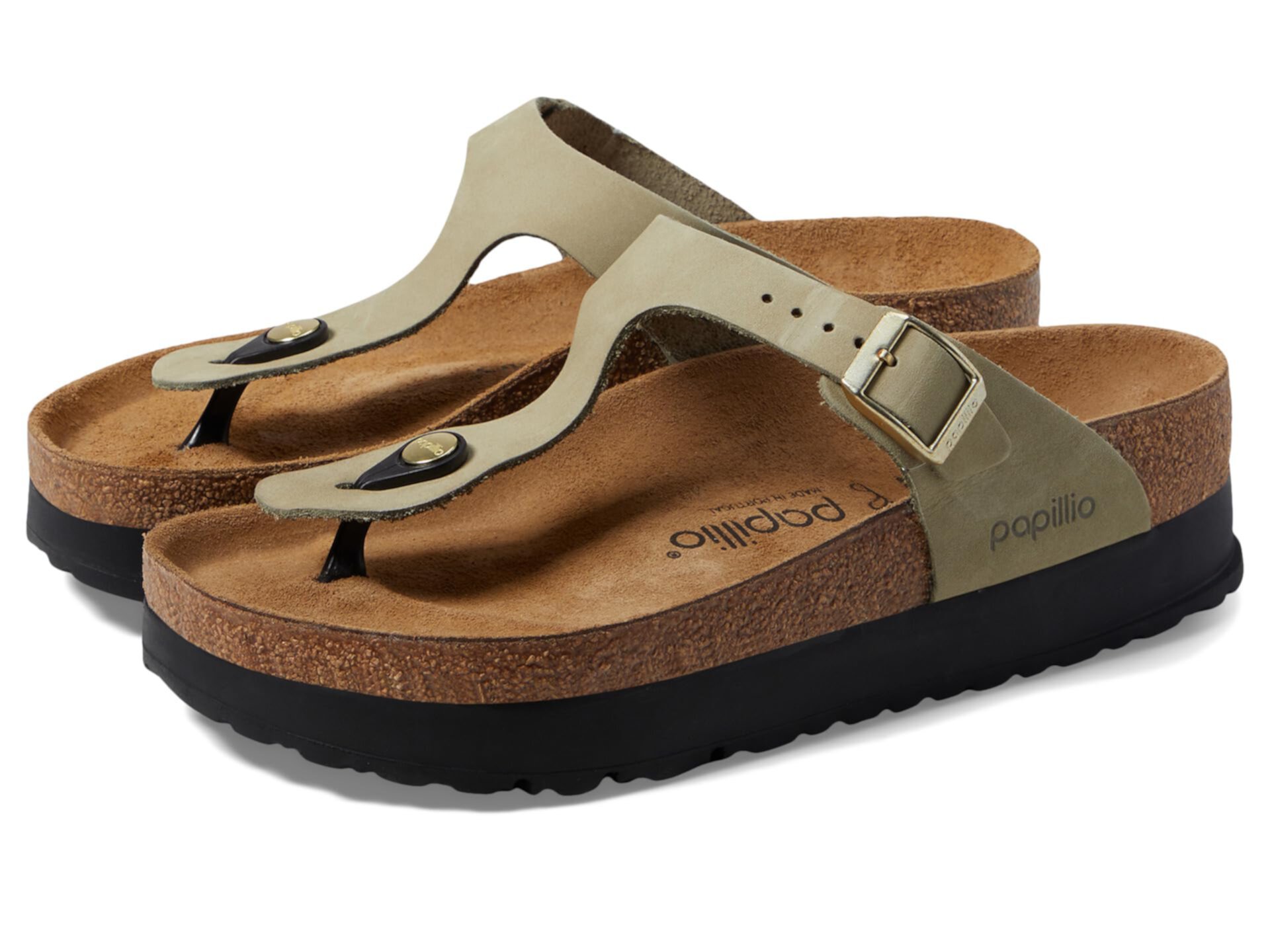 Сандалии на платформе Papillio Birkenstock Gizeh с корковой стелькой Birkenstock