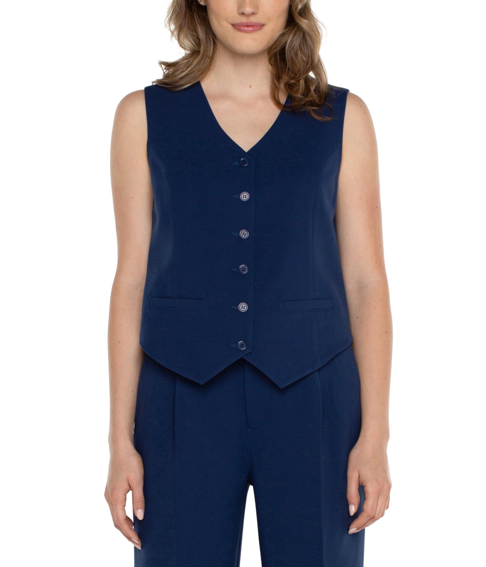 Vest with Welt Pockets Luxe Stretch Suiting Liverpool Los Angeles