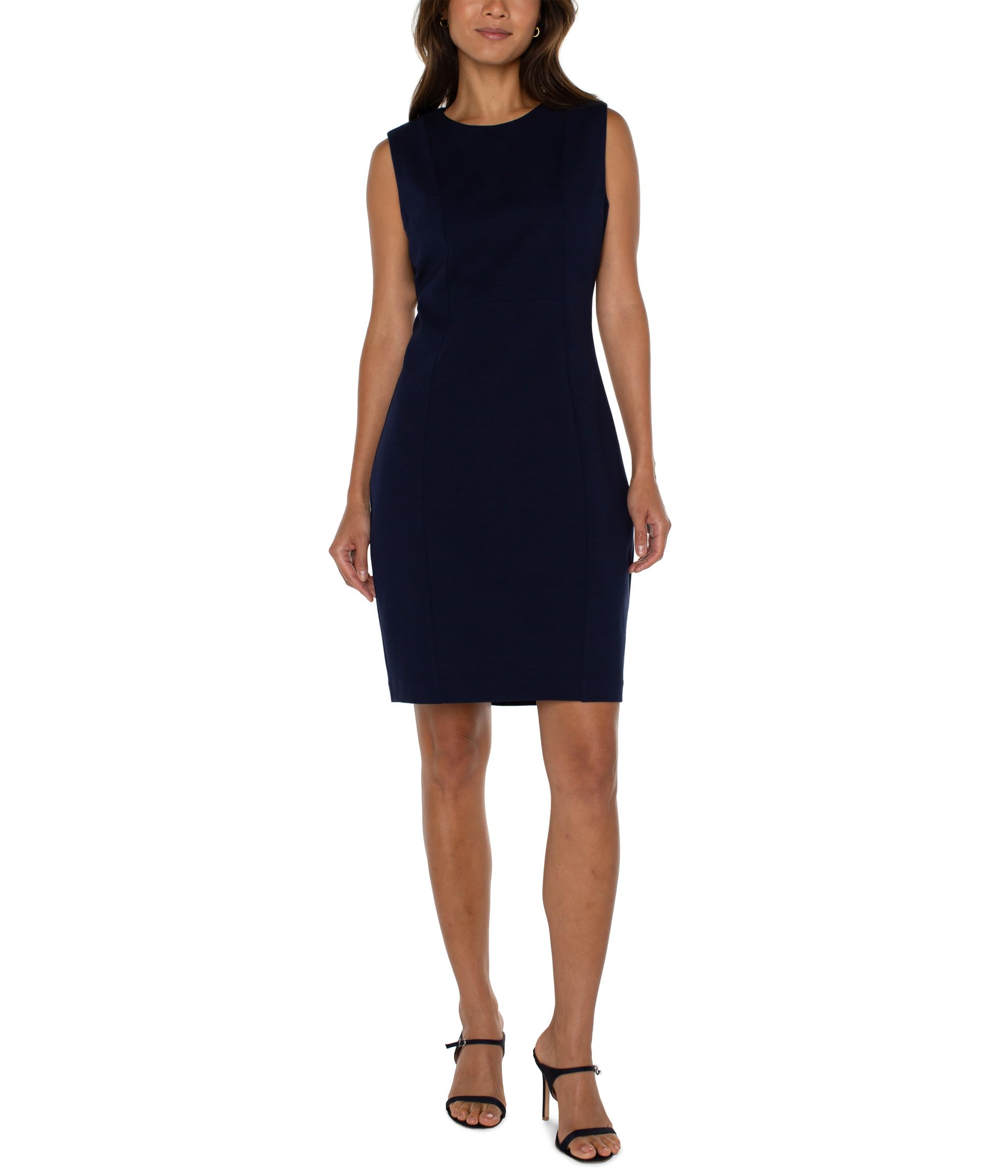 Sleeveless Sheath Dress Super Stretch Ponte Liverpool Los Angeles