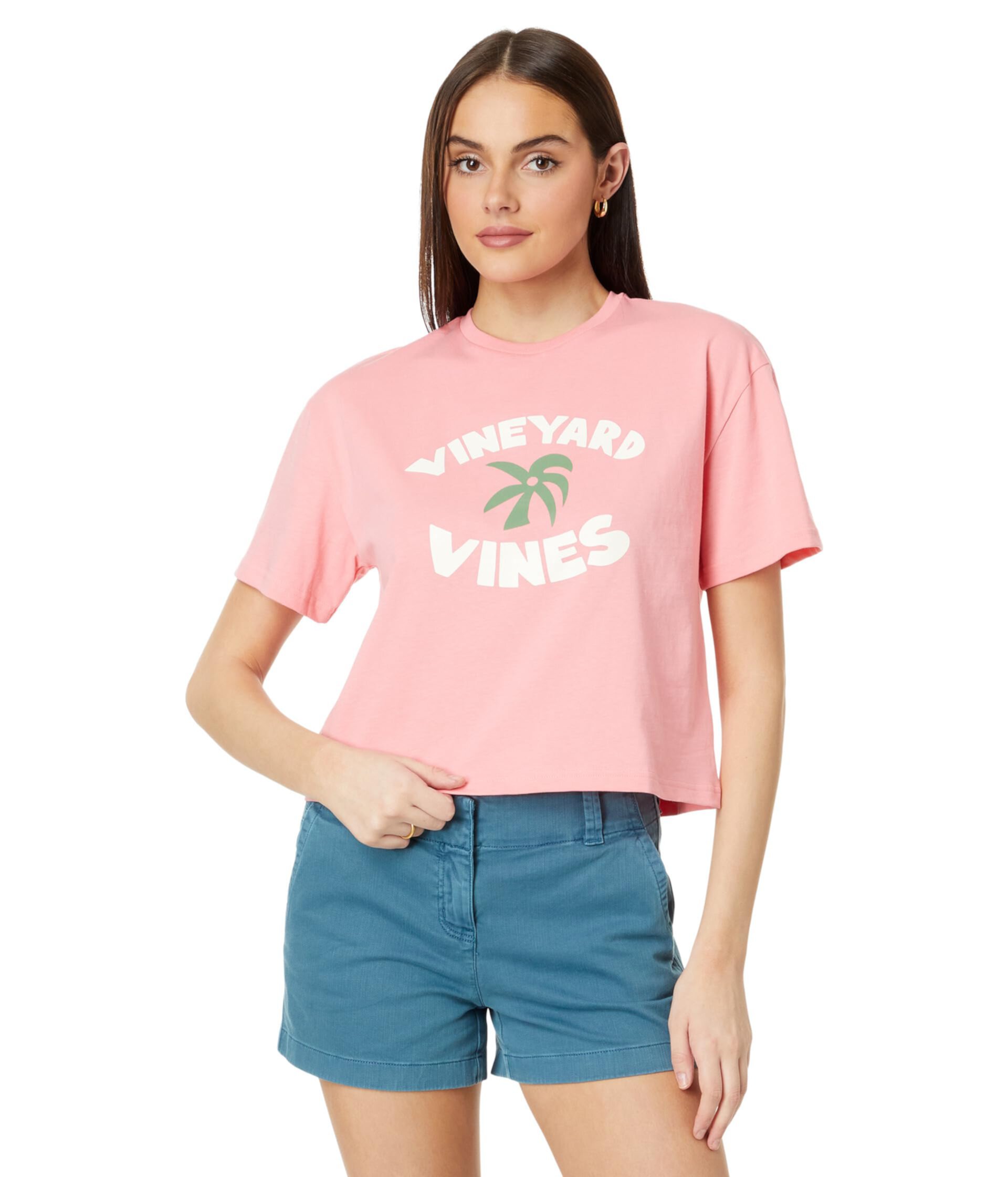 Женская Футболка Vineyard Vines Palm Tree Crop Ss T Vineyard Vines