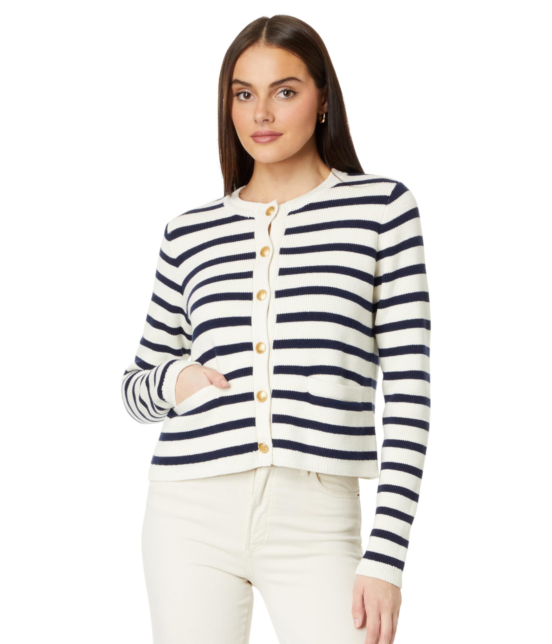 Женский Свитер Vineyard Vines Stripe Crew Cardigan Vineyard Vines