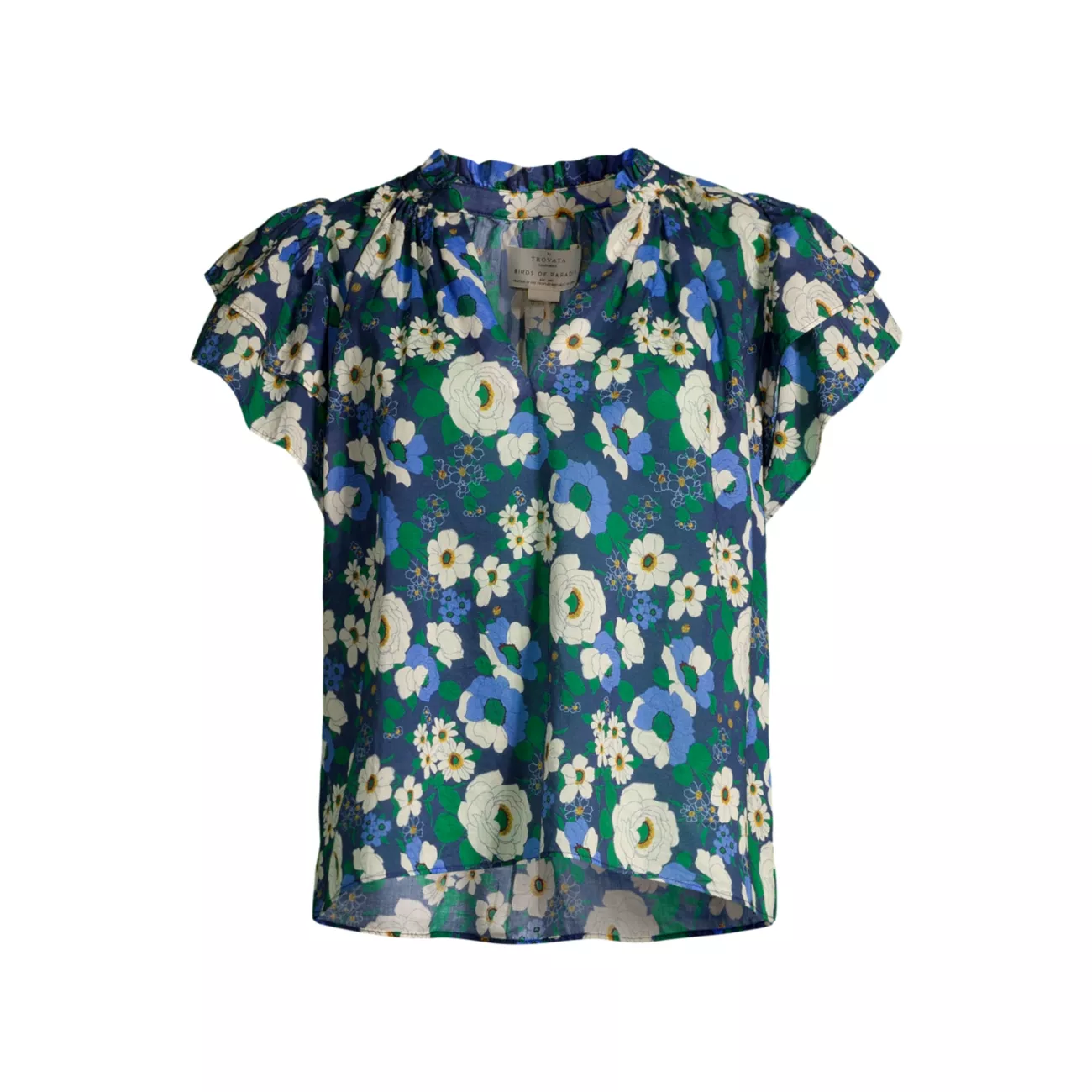 Clover Floral Cotton Blouse Birds of Paradis