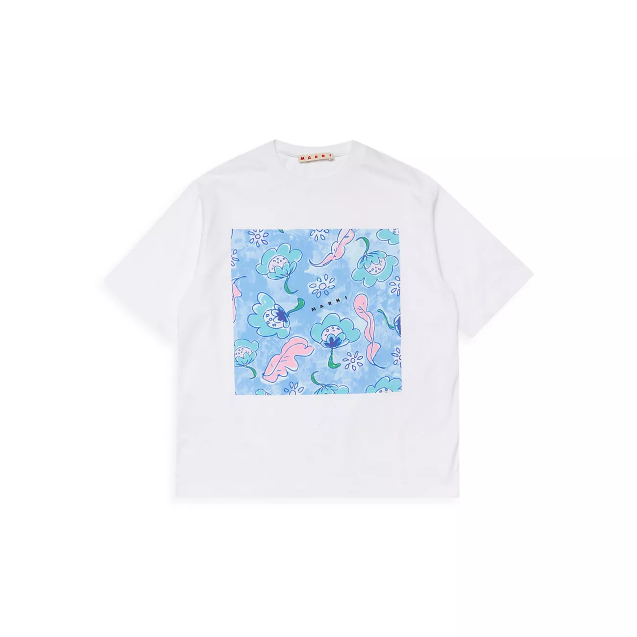 Футболка MARNI Для девочек Illustrated Logo Cotton MARNI