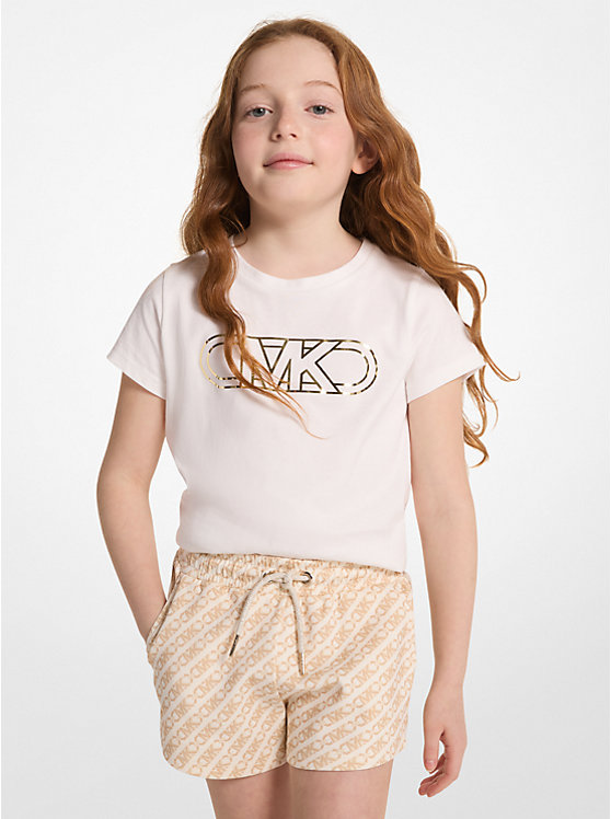 Хлопковая футболка с логотипом Empire Michael Kors Kids