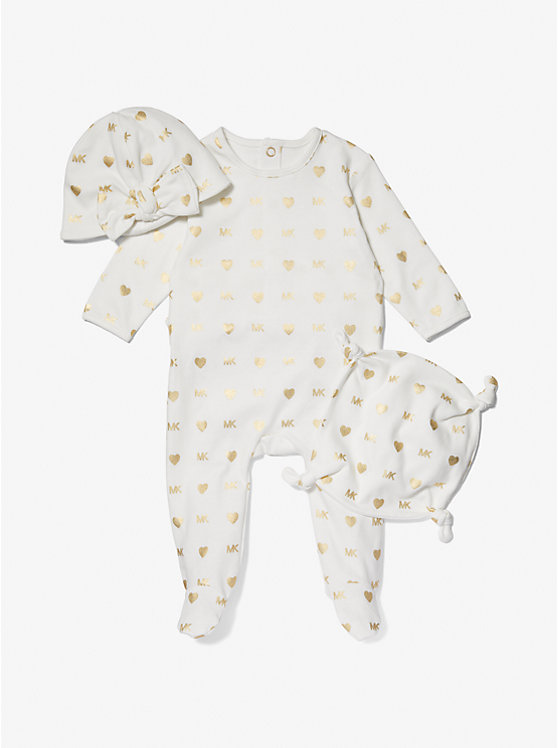 Подарочный набор из хлопковой пижамы с металлическим логотипом для ребенка Michael Kors Kids
