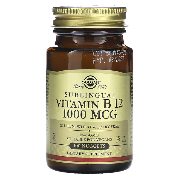 Витамин B12 Сублингвальный - 1000 мкг - 100 таблеток - Solgar Solgar