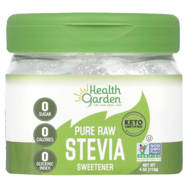 Подсластитель Pure Raw Stevia, 4 унции (113 г) Health Garden