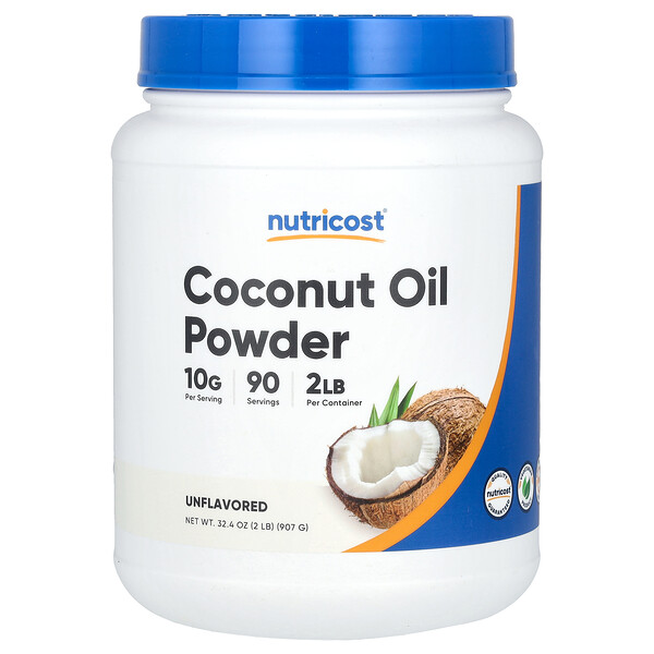 Порошок кокосового масла, без ароматизаторов, 2 фунта (907 г) Nutricost