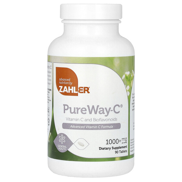 Pure Way-C, Витамин С и биофлавоноиды, 1000 мг, 90 таблеток Zahler