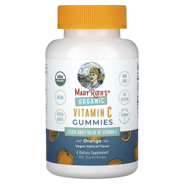 Органические мармеладки Витамин С, Апельсин - 135 мг - 60 мармеладок - MaryRuth's MaryRuth's