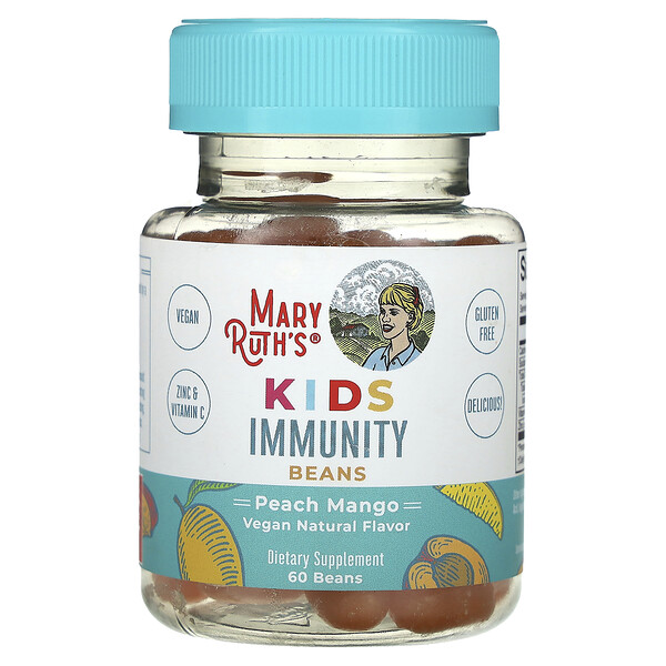 Kids Immunity Beans, персик и манго, 60 зерен MaryRuth's
