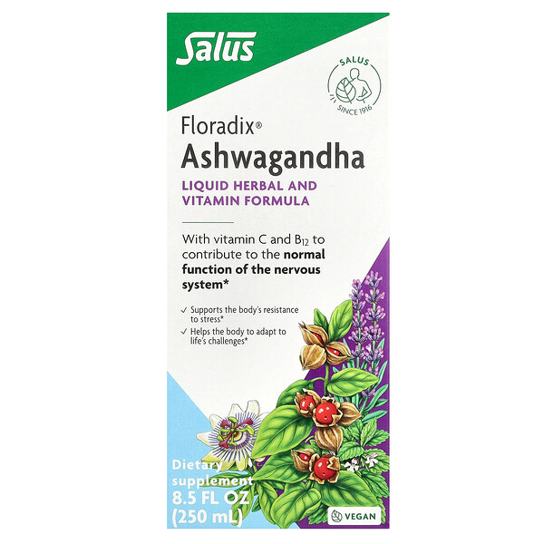 Floradix, Ашваганда, 8,5 жидких унций (250 мл) Gaia Herbs