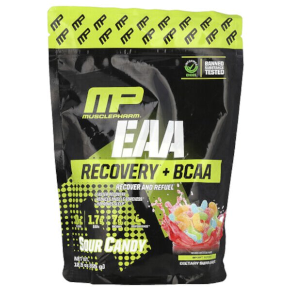 EAA Recovery + BCAA, кислые конфеты, 12,5 унций (355 г) MusclePharm