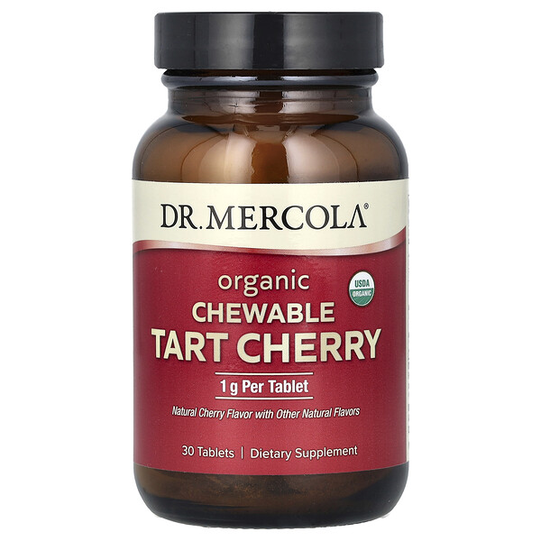 Органическая жевательная вишня, Терпкая, 1 г, 30 таблеток - Dr. Mercola Dr. Mercola