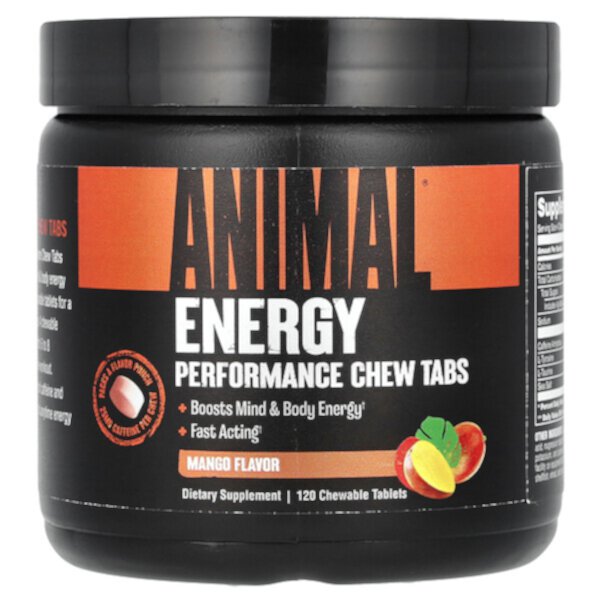 Energy Performance Chew Tabs, манго, 120 жевательных таблеток Animal