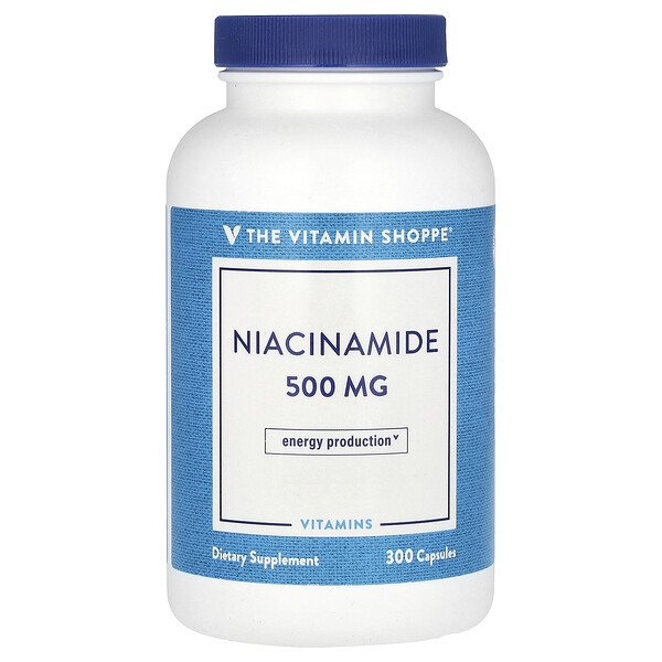 Niacinamide, 500 mg, 300 Capsules (Капсулы) The Vitamin Shoppe