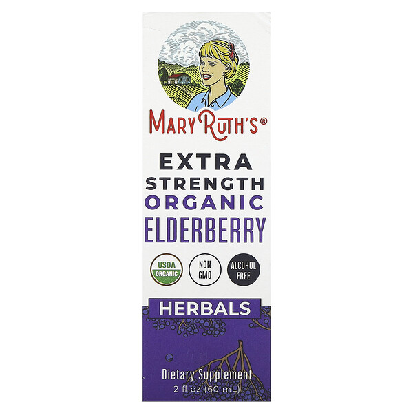 Organic Elderberry, Extra Strength, 2 fl oz (Жидкие унции) (60 ml) MaryRuth's