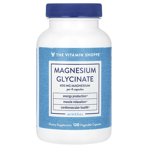 Магний Глицинат - 400 мг - 120 растительных капсул - The Vitamin Shoppe The Vitamin Shoppe