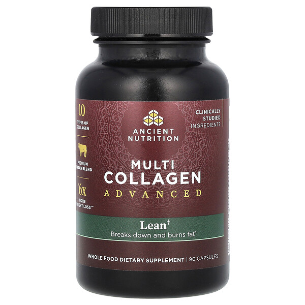 Multi Collagen Advanced, Lean, 90 капсул Ancient Nutrition