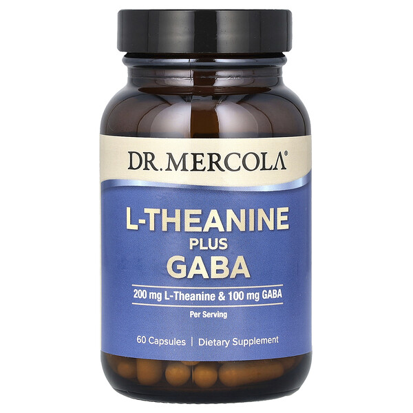 L-Theanine Plus GABA - 200 мг L-Теанина и 100 мг GABA - 60 капсул - Dr. Mercola Dr. Mercola