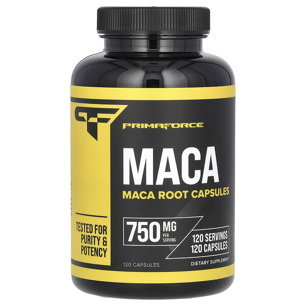 Капсулы с корнем MACA, 750 мг, 120 капсул Primaforce