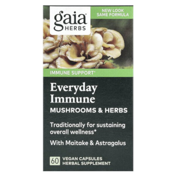 Ежедневный иммунитет, Грибы и травы - 60 веганских капсул - Gaia Herbs Gaia Herbs