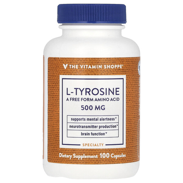 L-тирозин, 500 мг, 100 капсул The Vitamin Shoppe
