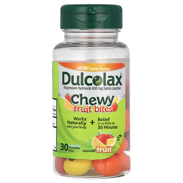 Chewy Fruit Bites, Фруктовое ассорти, 30 жевательных кусочков Dulcolax