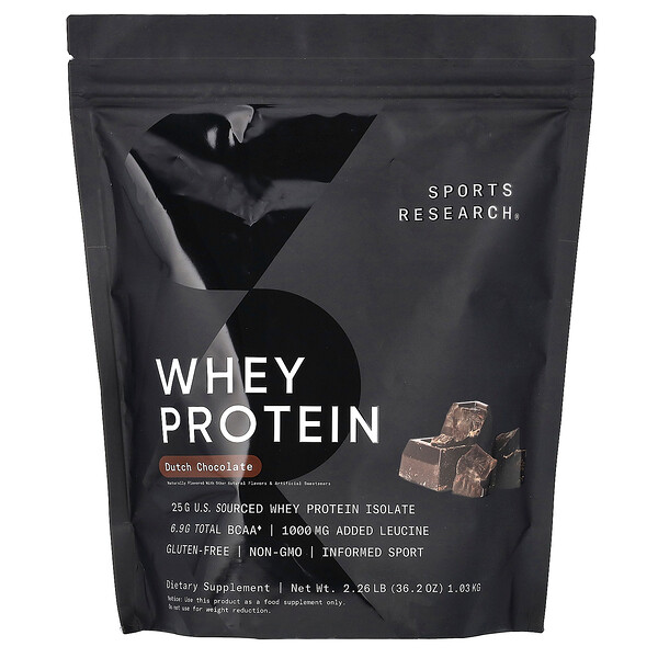 Whey Protein, Dutch Chocolate, 2.26 lb (Фунты) (1.03 kg) Sports Research