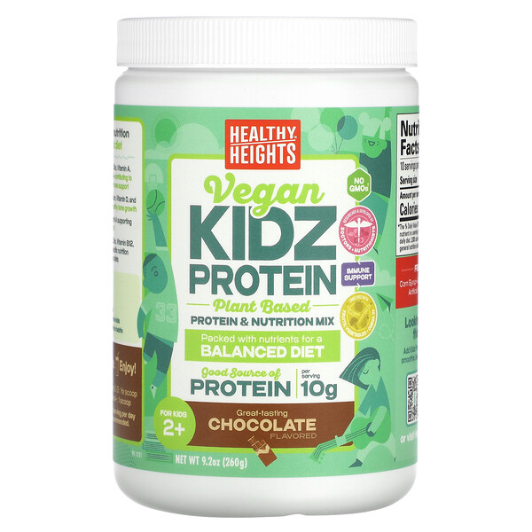 Веганский детский протеин, Шоколад - 260 г - Healthy Heights Healthy Heights