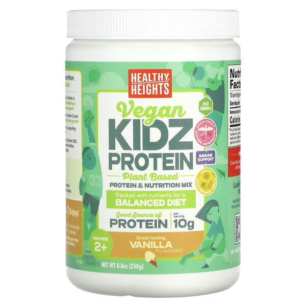 Vegan Kidz Protein, для детей от 2 лет, ваниль, 8,8 унции (250 г) Healthy Heights