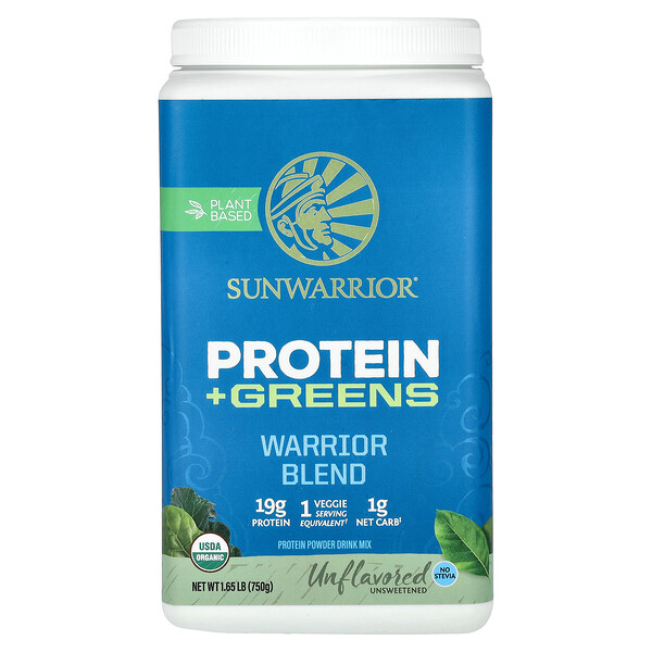 Warrior Blend, протеин + зелень, без ароматизаторов, 750 г (1,65 фунта) Sunwarrior