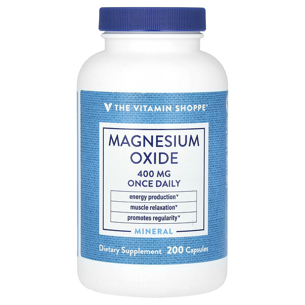 Оксид магния, 400 мг, 200 капсул The Vitamin Shoppe
