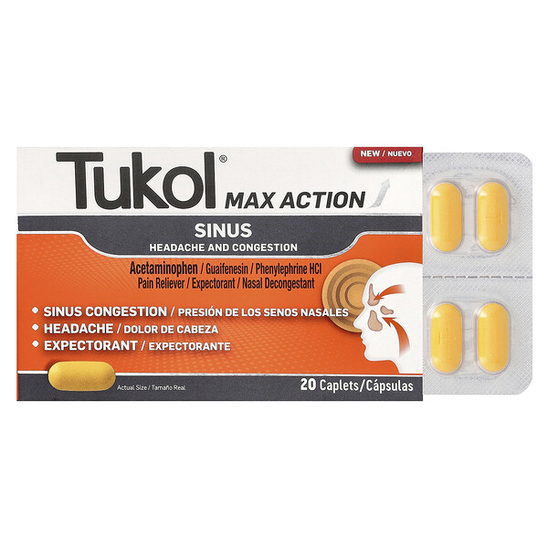 Max Action, Sinus, 20 капсул Tukol
