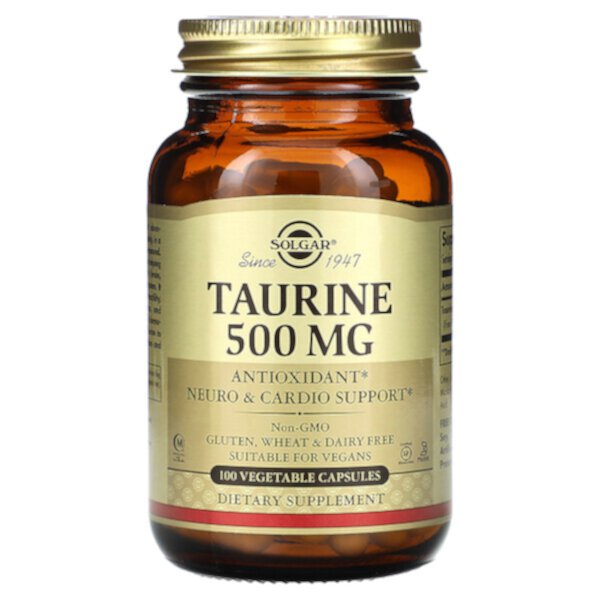 Таурин - 500 мг - 100 растительных капсул - Solgar Solgar