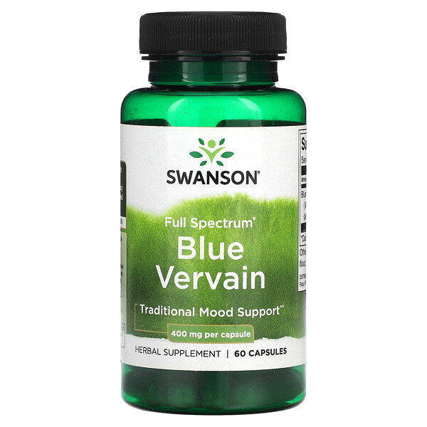 Full Spectrum Blue Vervain, 400 mg, 60 Capsules (Капсулы) Swanson