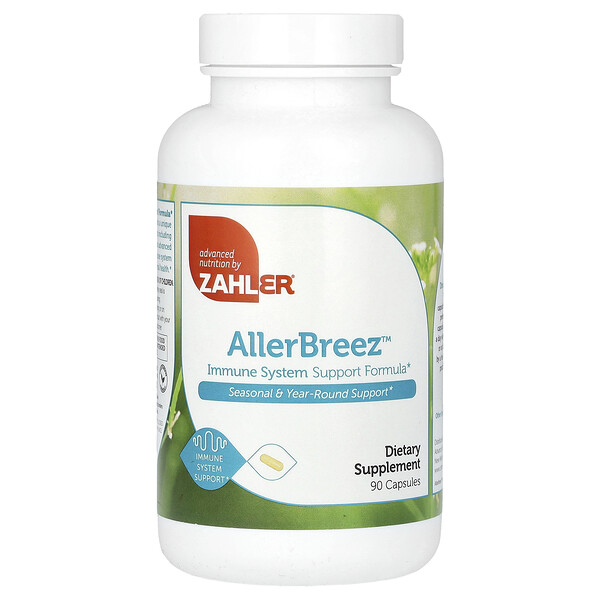 AllerBreez, Формула поддержки иммунной системы, 90 капсул Zahler