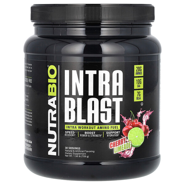 Intra Blast, Amino Fuel для тренировок, вишневый лаймейд, 1,56 фунта (709 г) NutraBio