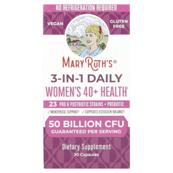 3-в-1 Ежедневное здоровье женщин 40+ - 30 капсул - MaryRuth's MaryRuth's