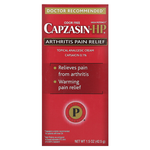 Arthritis Pain Relief, Odor Free, 1.5 oz (Унции) (42.5 g) Capzasin