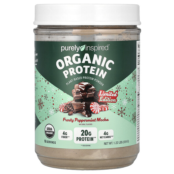 Органический протеин, мокко с морозной перечной мятой, 1,22 фунта (554 г) Purely Inspired