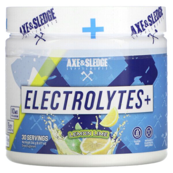 Electrolytes+, Лимонно-лаймовый, 8,677 унции (246 г) Axe & Sledge Supplements