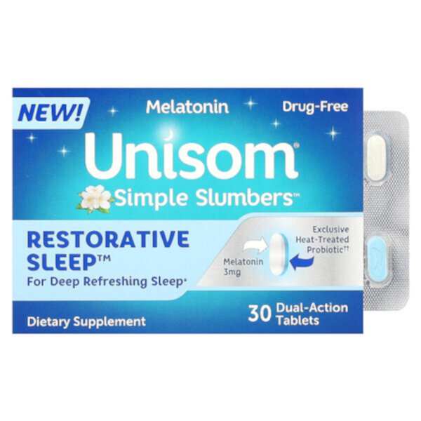 Simple Slumbers, Восстанавливающий сон, 30 таблеток двойного действия Unisom
