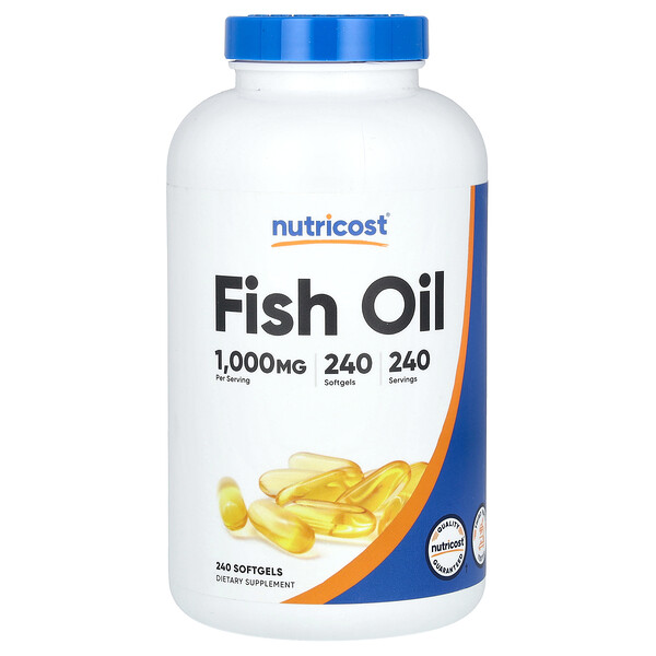 Рыбий жир - 1000 мг - 240 мягких капсул - Nutricost Nutricost