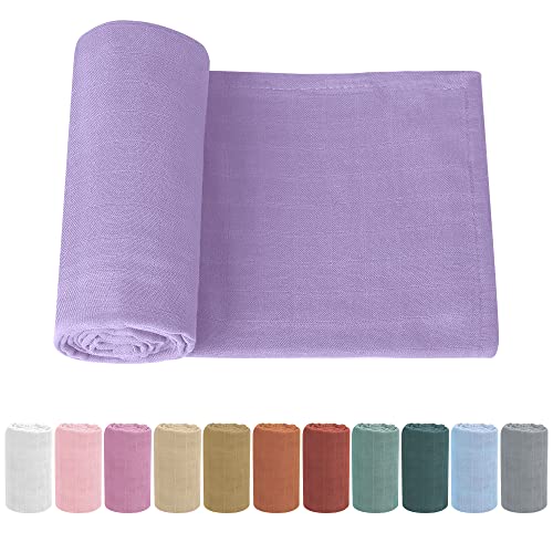 Soft Baby Muslin Swaddle Blanket for Newborns - Gender-Neutral Receiving Wrap for Boys and Girls, 47x47in (120x120cm) Large Knirose