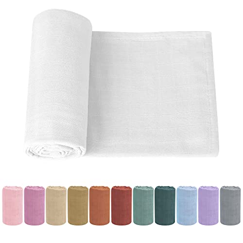 Soft Baby Muslin Swaddle Blanket for Newborns - Gender-Neutral Receiving Wrap for Boys and Girls, 47x47in (120x120cm) Large Knirose