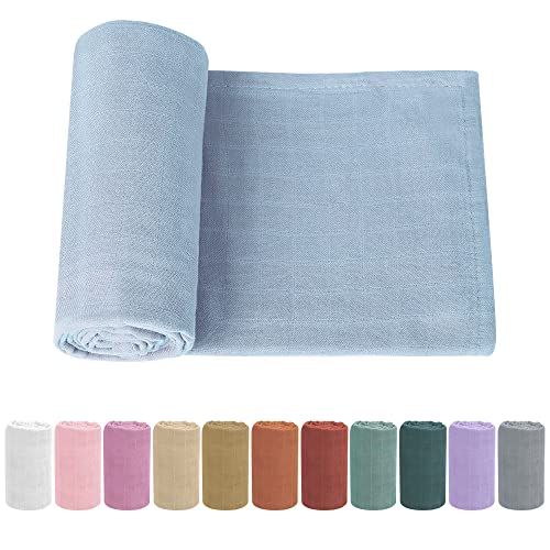 Soft Baby Muslin Swaddle Blanket for Newborns - Gender-Neutral Receiving Wrap for Boys and Girls, 47x47in (120x120cm) Large Knirose