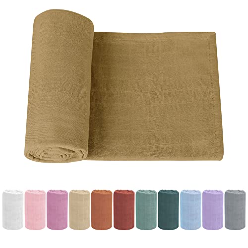 Soft Baby Muslin Swaddle Blanket for Newborns - Gender-Neutral Receiving Wrap for Boys and Girls, 47x47in (120x120cm) Large Knirose