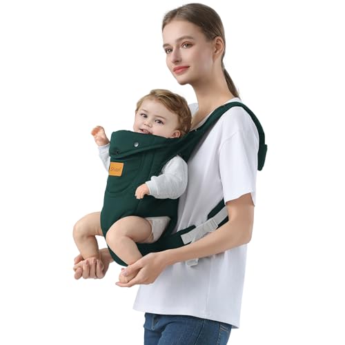 Рюкзак-кенгуру от новорожденных до малышей, уютная переноска-рюкзак (7-30 фунтов), легко регулируемая переноска для малышей, легкая переноска-кенгуру, черная Shiaon